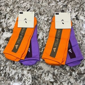Adidas by Stella McCartney Orange & Purple Athletic Socks - 2 Pack